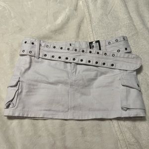 princess polly iconic cargo mink skirt white